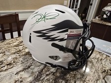 Jalen Hurts Philadelphia Eagles Signed  Lunar Replica Helmet Green Ink Jsa Coa 