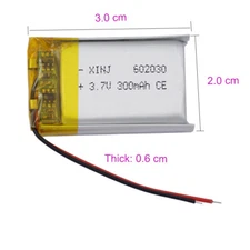 3.7V 300mAh 1.11Wh Rechargeable Li Battery JST 2Pin Connector 602030 Li-ion