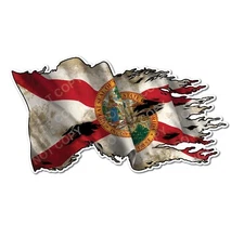 Distressed Florida State Flag Decal 3M Sticker Car Truck Window Bumper Laptop