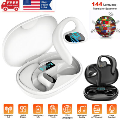 144 Languages Translator Earbuds Real Time Translator Earphones Smart Voice USA