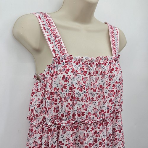 Max Studio Tiered Peasant Dress Women's Size Small Red Blue Floral 9904V54 NEW - Picture 2 of 24