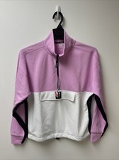 New DKNY Ladies' 1/2 Zip Pullover Sweater, Size: Medium, Pink/white