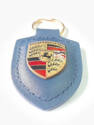 Portachiavi Originale In Pelle Rossa Porsche Con Emblema Metallico A Colori In Confezione Regalo - Foto 4