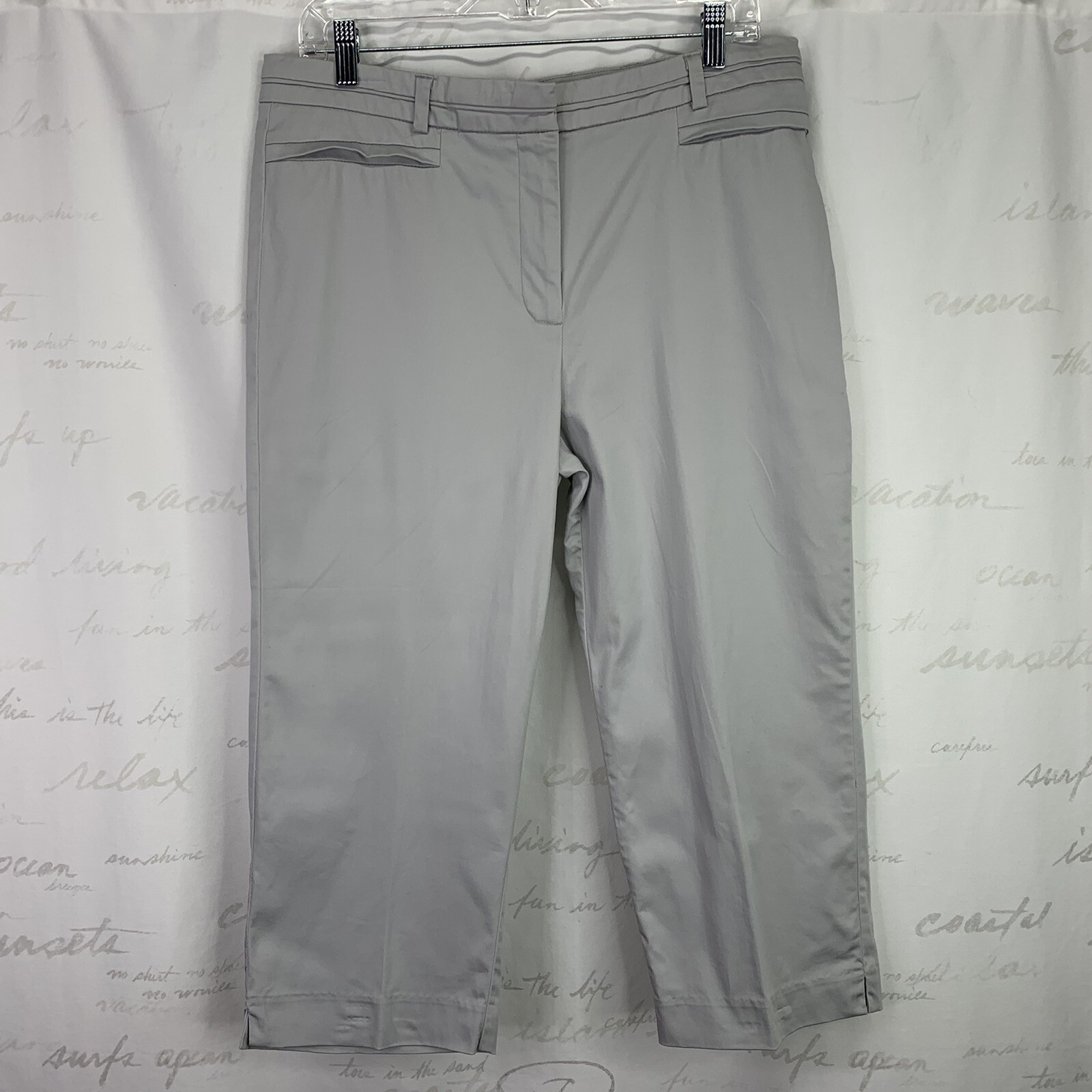 Relativity Gray Khaki Capri Pants Cropped Ankle Size … Gem