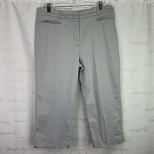 Relativity Gray Khaki Capri Pants Cropped Ankle Size 12