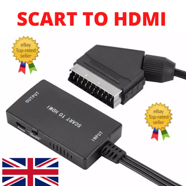 SCART to HDMI Converter Cable SCART > HDMI OLD DVD TO HD TV Video