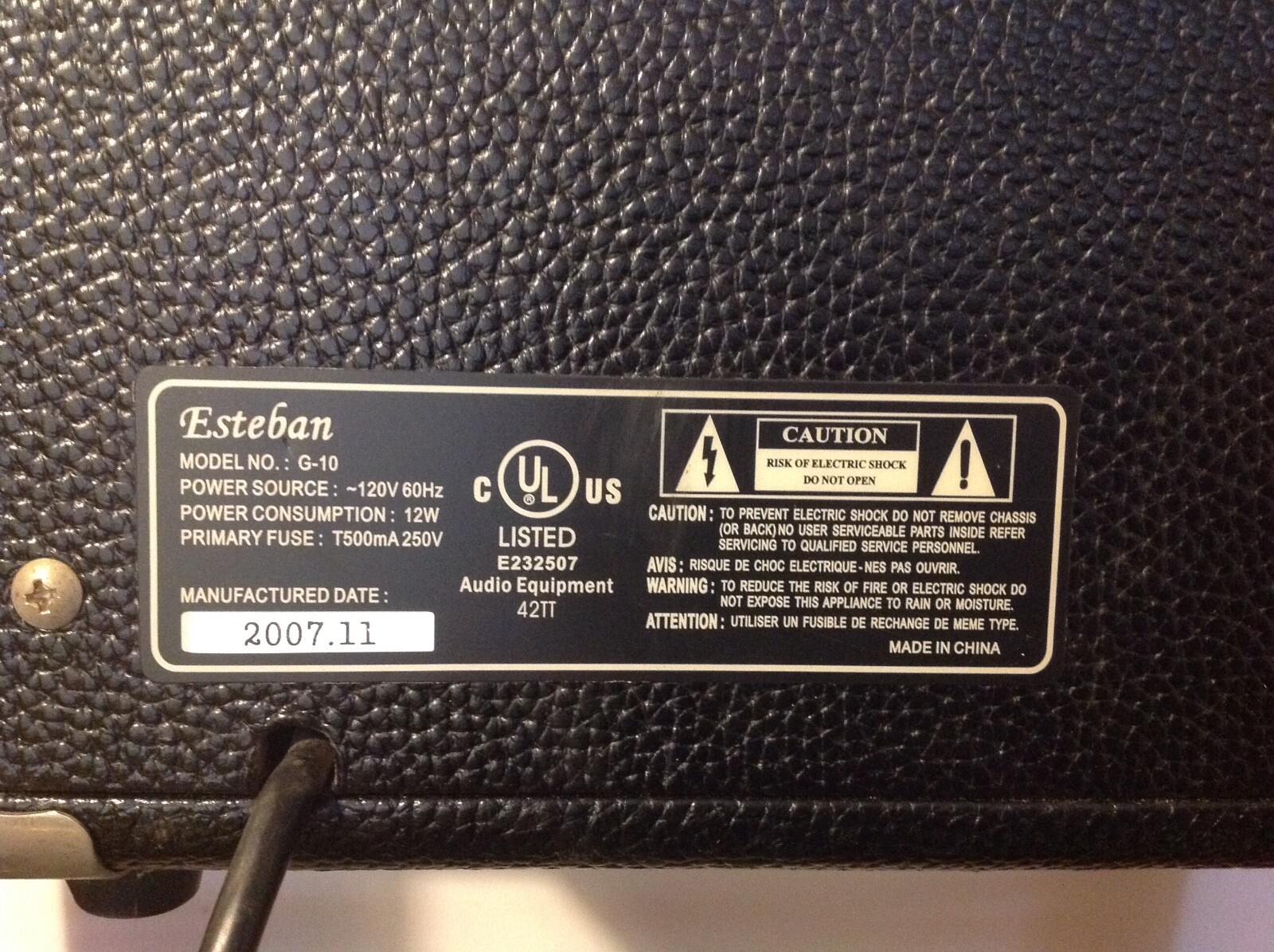 Esteban G 10 Electric/Acoustic 12 Watt Guitar Practice Amp Black