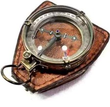 Handmade Antique Compass With Leather Case Collectible Corporate Valentine Gift