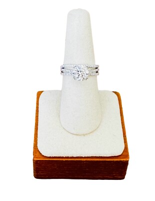 2.51 Ct Round Cut VS2/G Lab Grown Diamond Engagement Ring & Band 14K White Gold