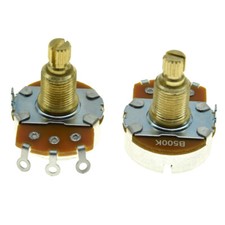 Pack of 2 Alpha Guitar Pots Potentiometer 19.5mm Brass Shaft Linear Pot B500K