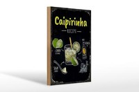 Holzschild Rezept Caipirinha Cocktail Recipe 20X30 Cm Deko Schild