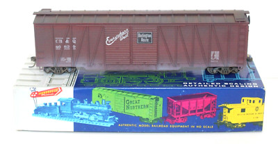 Roundhouse 2152 HO 50' DD Wood Box Car CB&Q 46829 Built/ Boxed KDs MW Weathered