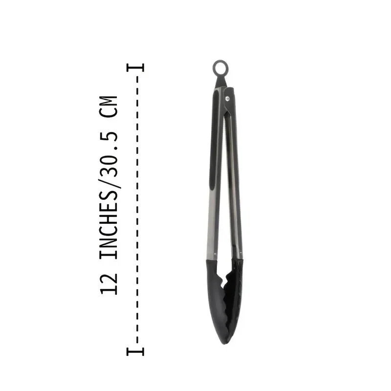 Set Of 3 Stainless Steel Kitchen Tongs Set 12 inches for Cooking BBQ Salad - Image 2 of 3