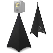DJ Tripod Speaker Stand Scrim Spandex Fabric Stretch Cover Double Sided Black