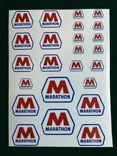 HO Scale Marathon Gas Oil Signs 2mil Vinyl Die-Cut Peel N Stick Stickers Decals