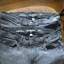 Two pairs of Goodfellow Co Men's Gray Straight Jeans Button Zip 5-Pocket Solid