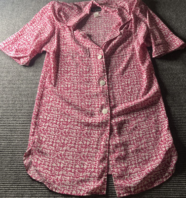 Vintage Dawn Joys Women s Size 12 top Pink Button Down short sleeve collar