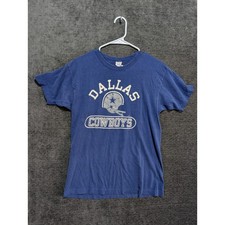 Vintage Dallas Cowboys T Shirt Kids Large Blue Single Stitch NFL Football Retro