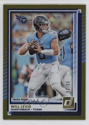 2025 Panini Donruss Press Proof Gold 50/50 Will Levis #80 0yp5