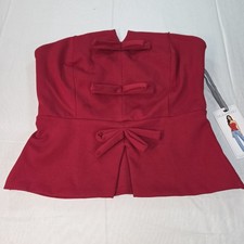 NWT Milk  Honey Red Bustier With Bow Accents And Side Zip.