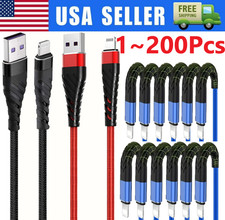Braided Fast Charger Cable Heavy Duty USB Cord For iPhone 14 13 12 11 X XR 8 lot