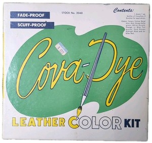 ** Vintage - TANDY - COVA-DYE - LEATHER Color Kit - Number 2040 - 12 bottles **