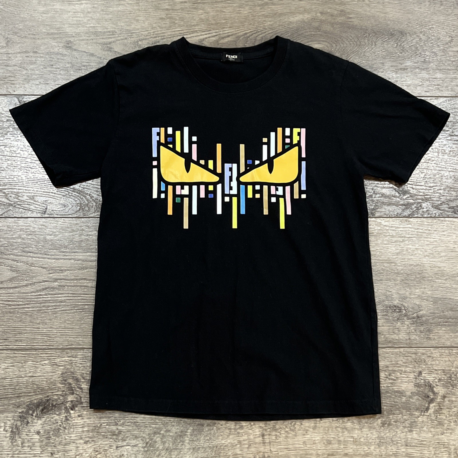Fendi Monster Bugs Eyes T-Shirt Black Multicolor Made… - Gem