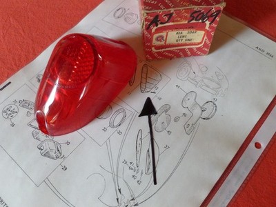Rücklichtglas Bremslichtglas Austin Healey Sprite Mk1, MG A, Froschauge Frogeye