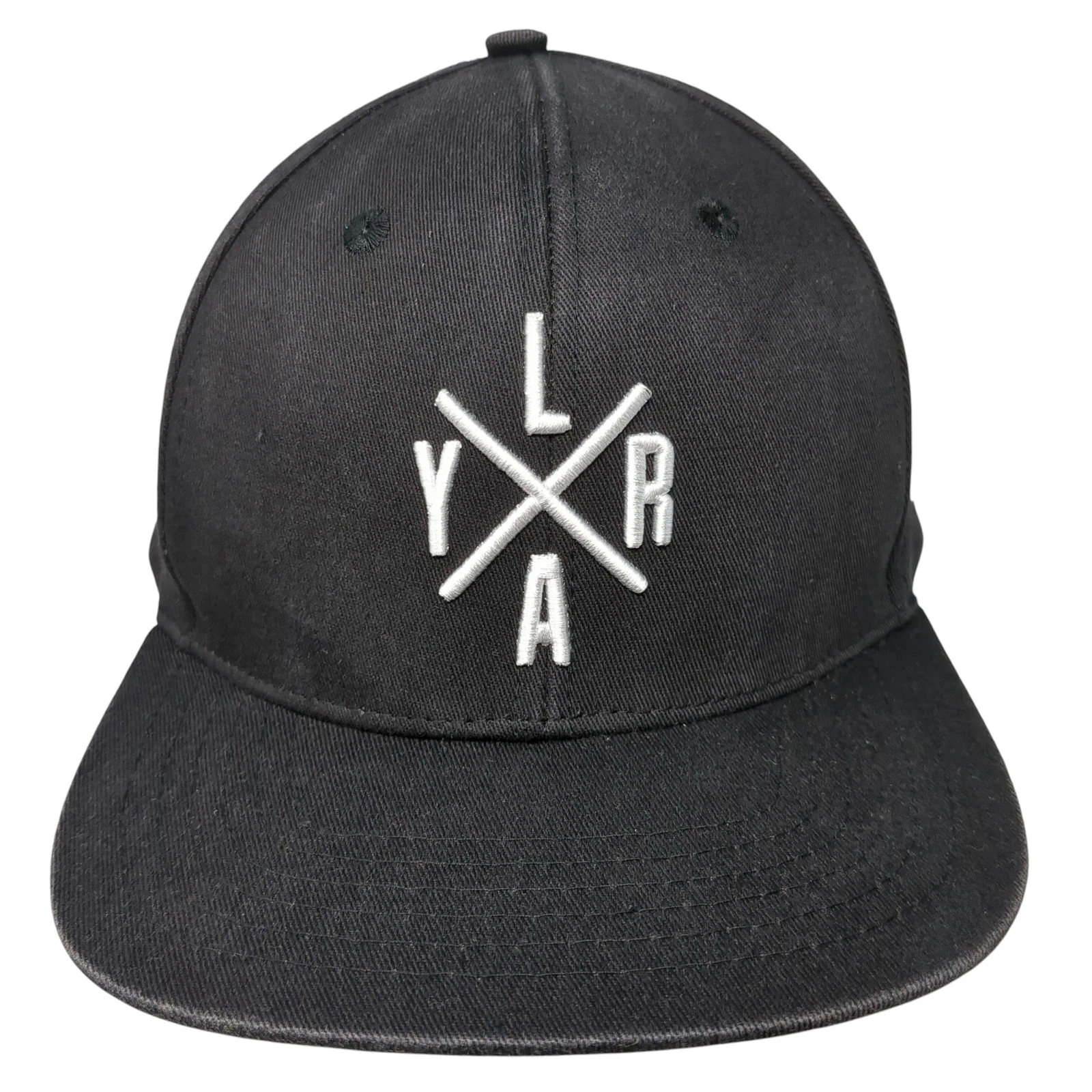 Y&R Los Angeles Snapback Cap Black One Size Adjustable Embroidered Cotton