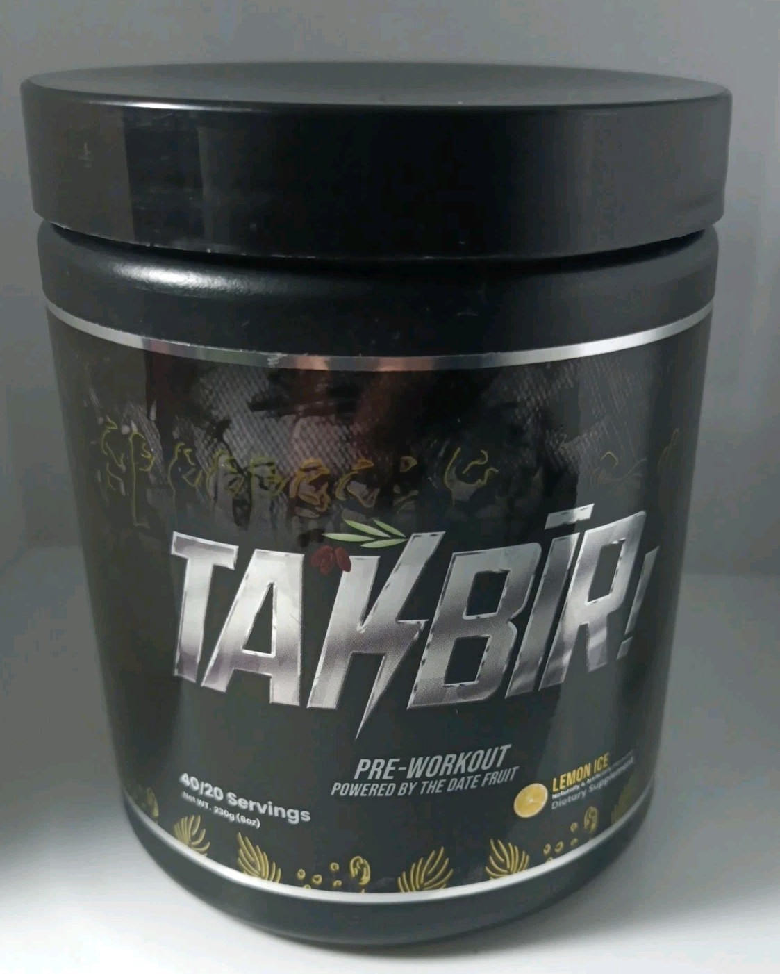 Takbir Pre Workout Dietary Supp. Powered by the Date Fruit Lemon Ice Flavored