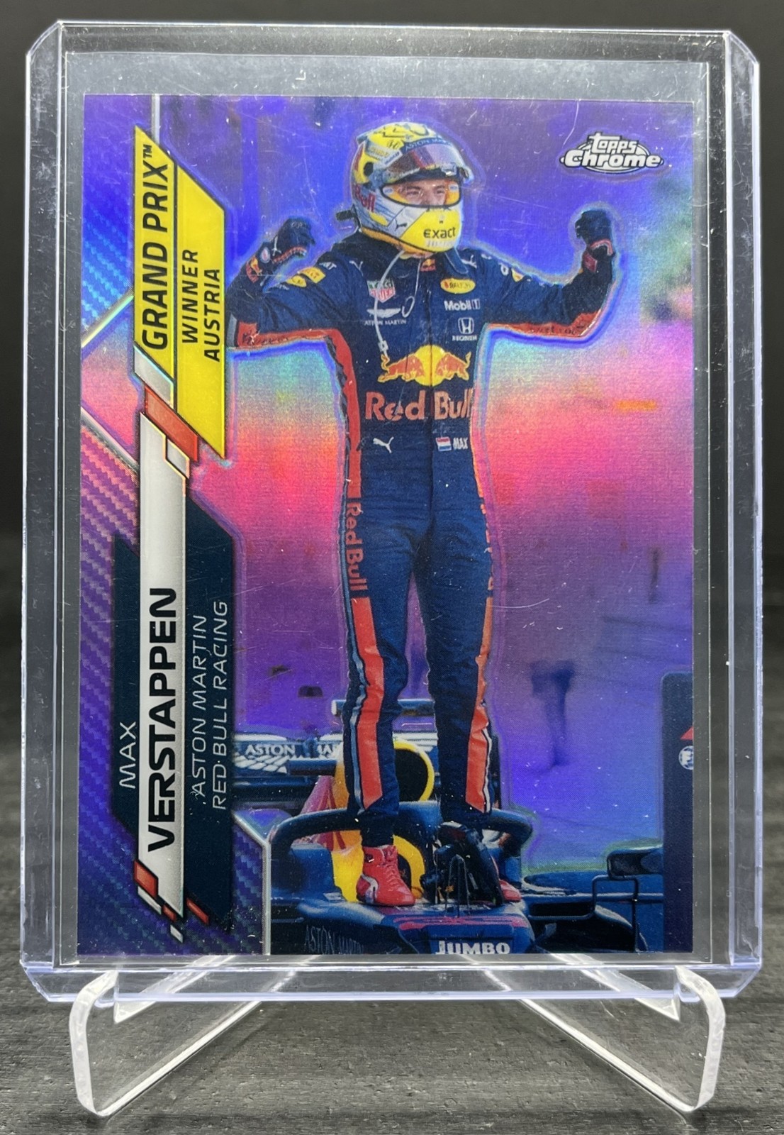 2020 Topps Chrome Formula 1 F1 Max Verstappen Purple Refractor 24/399 #141 view 1