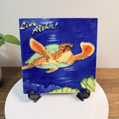 Island Heritage Hand-Painted Sea Turtle Tile Art