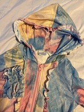 Boutique Girls Tie Dye Pink Ruffle Hoodie Full Zip 8