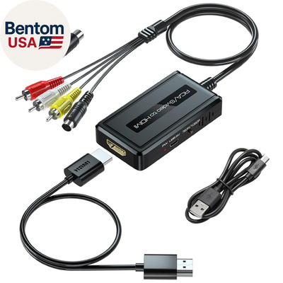 2 in 1 Rca/S-Video to HDMI Converter with 720P/1080P Ouptut Switch, Svideo  Compo | eBay