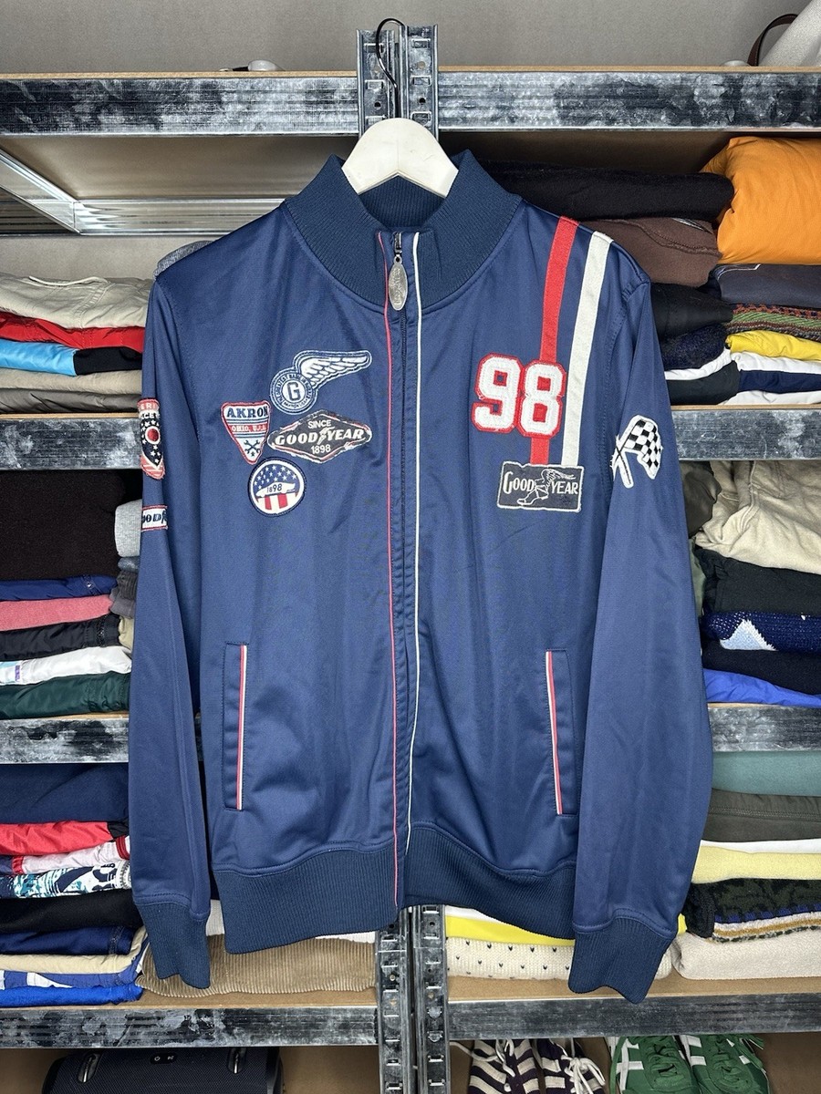 Good Year Wellston Track Jacket Mens Blue tracksuit top Indianapolis  Speedway