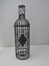 Metal Cork Holder - Decorative Wine Bottle Shape 16" H