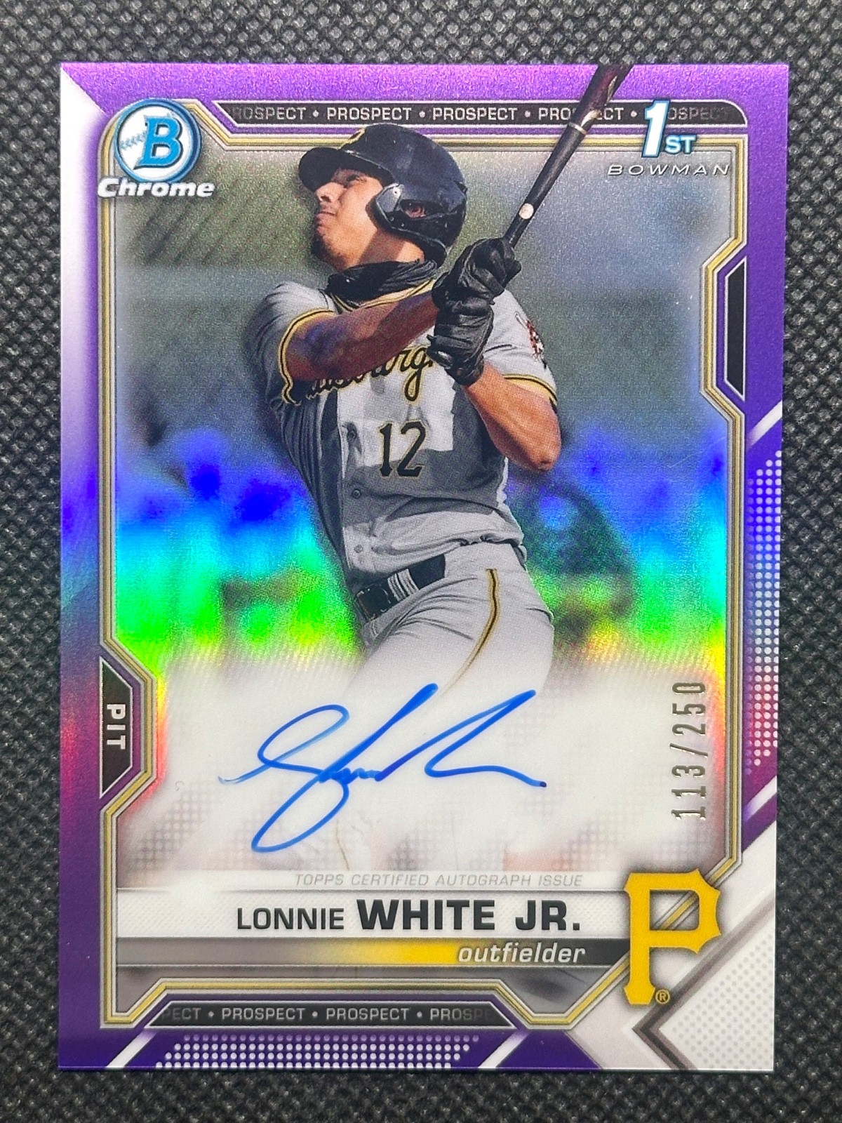 2021 Bowman Chrome Lonnie White Jr. 1st Bowman Purple Refractor Auto /250 CDA-LW