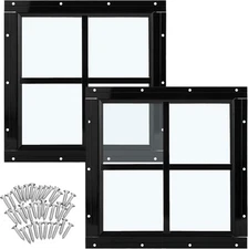 2 Pack Shed Windows 12"X12", Transom Window Fixed Design with Tempered Glass for