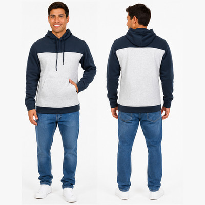 NWT Leg3nd Men's Stylish Two-Tone Active Color Block Pullover Hoodie 2X-Large
