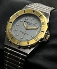 Vtg New 1988 INNOVATIVE TIME 200M Diver Men’s 40mm Quartz Watch Date Gold Steel