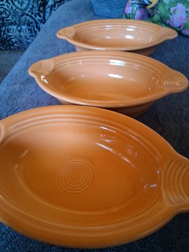 Set Of 3 Fiesta Oval Individual Casserole Dishes