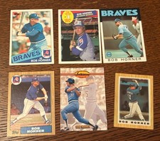 BOB HORNER baseball card lot (6)  1985 1986 1978 Topps  - Atlanta Braves