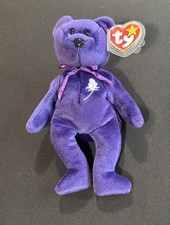 TY 1997 "Princess Diana Beanie Baby Purple Bear -Vintage- Original Beanie Baby