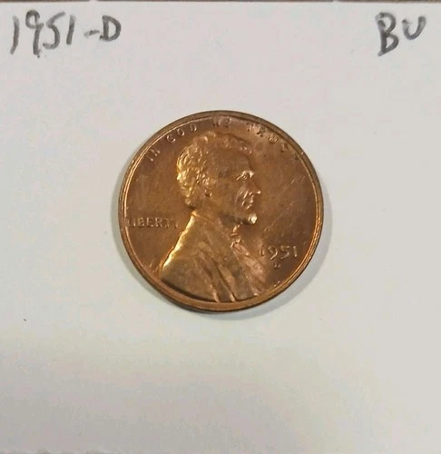 1951 D Lincoln Wheat Cent Brilliant Uncirculated Denver Mint