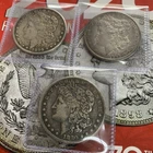 1896 p morgan silver dollar bu lot of 3 89 P  80S Toned