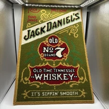 RARE VTG Jack Daniels Old No. 7 Rug 17 x 27 Tennessee Whiskey Green Door Mat