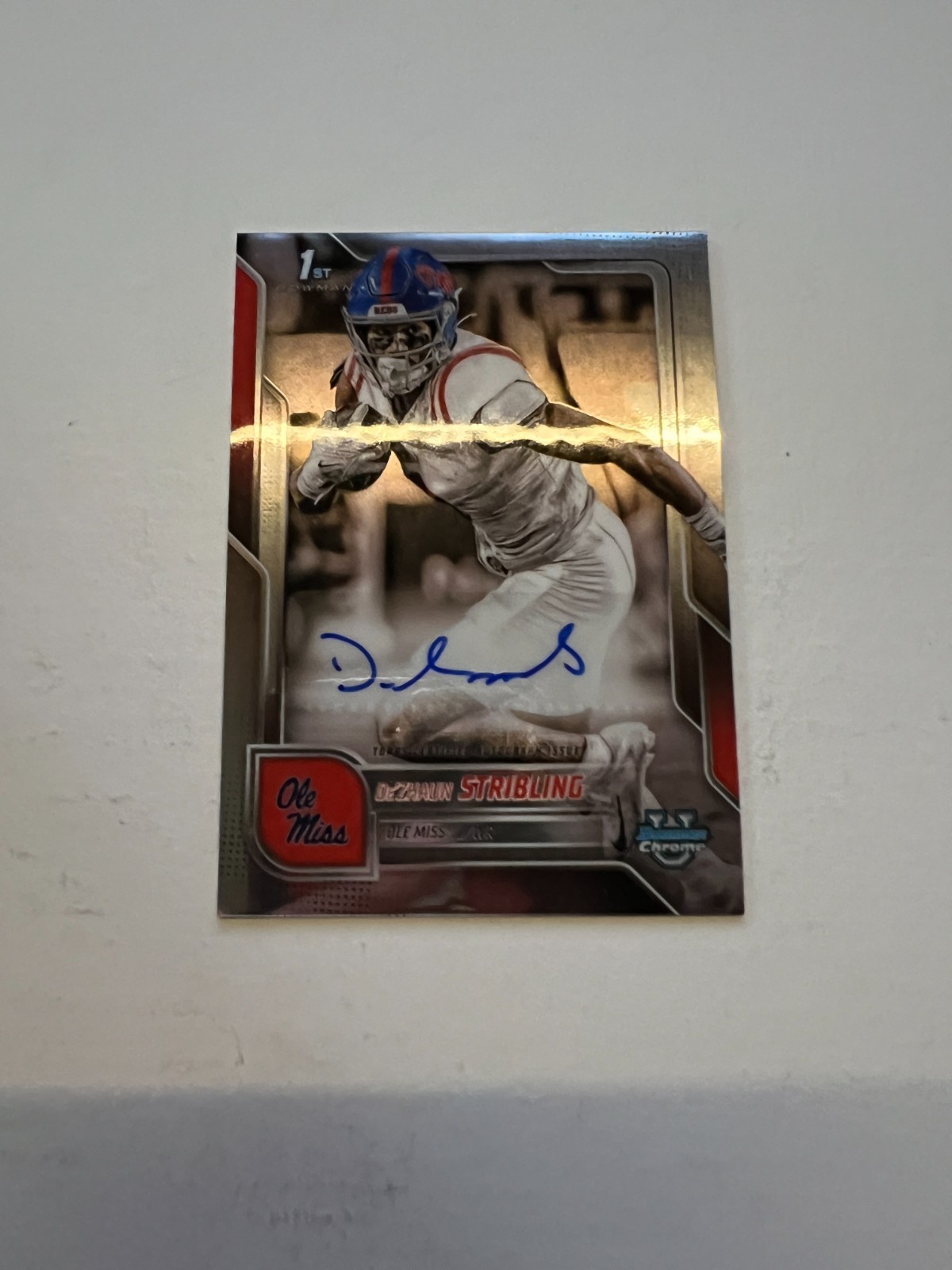 De'Zhaun Stribling #BCA-DST 2025 Bowman University Chrome Sapphire Football Chrome Prospect Autographs