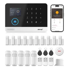 Wireless Home Alarm System, 24-Piece Kit with Phone APP Alert, Door Sensor, S...