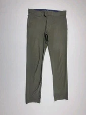 J. Crew Tech Pant Mens 34x32 Olive Green 484 Slim Straight Stretch Performance 