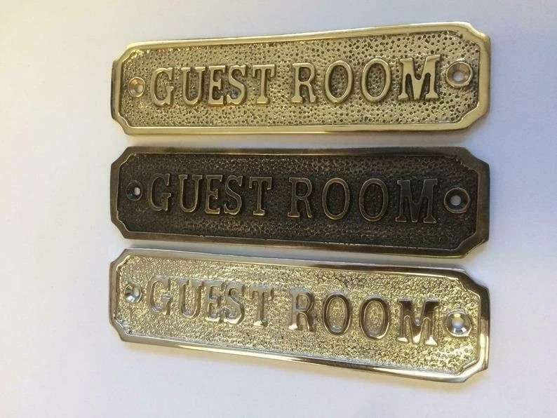 Custom cast brass door plaques are a rare eBay find — proper old-school craftsmanship that makes a home entrance feel genuinely distinguished.